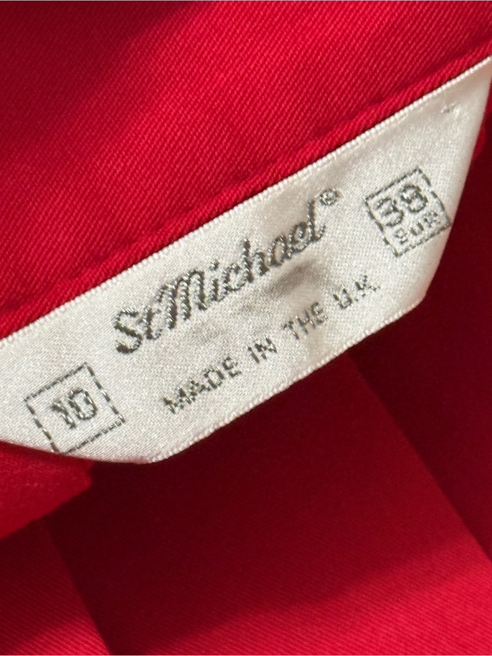 VNTG St Michael Red Pleated Midi Skirt - Made in UK - Dark Academia Preppy - Picture 3 of 11